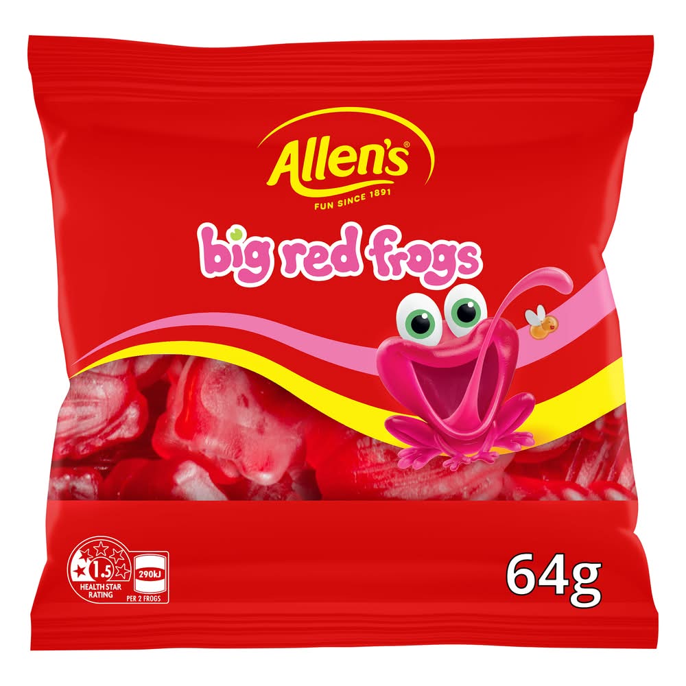 Allen's Frogs Alive Sugar Fruit Snacks, Raspberry (64g)