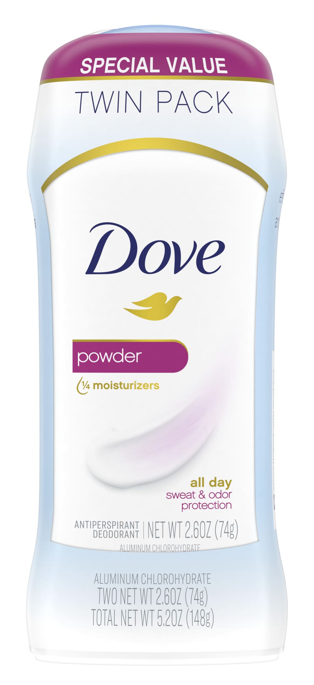 Dove Twin pack Special Value Powder Anti-Perspirant Deodorant (2.6 oz)