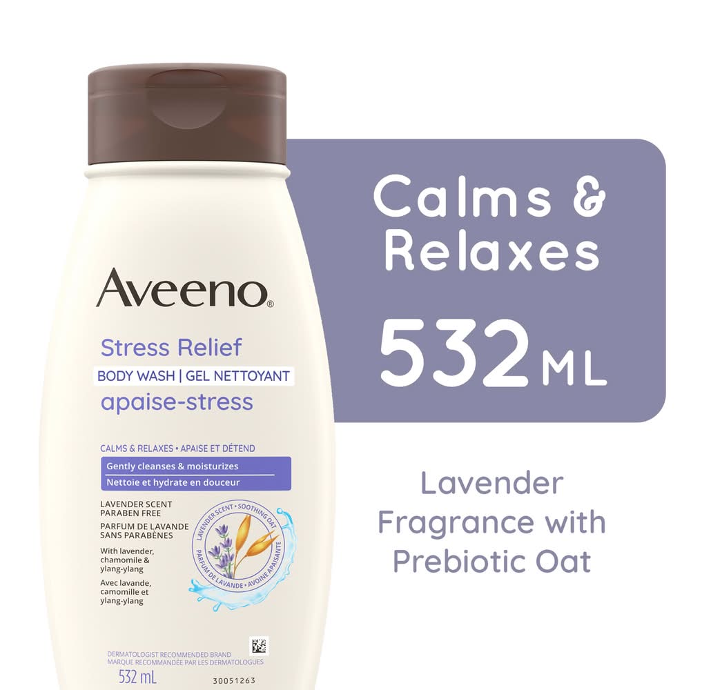 Aveeno Stress Relief Body Wash, Lavender (532 ml)