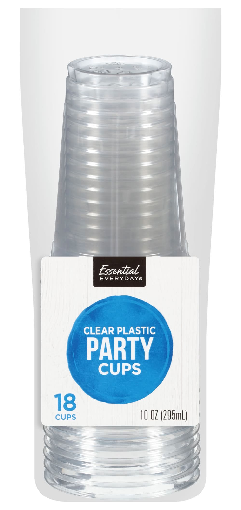 Essential Everyday Clear Plastic Party Cups (1 lbs, 18 ct)