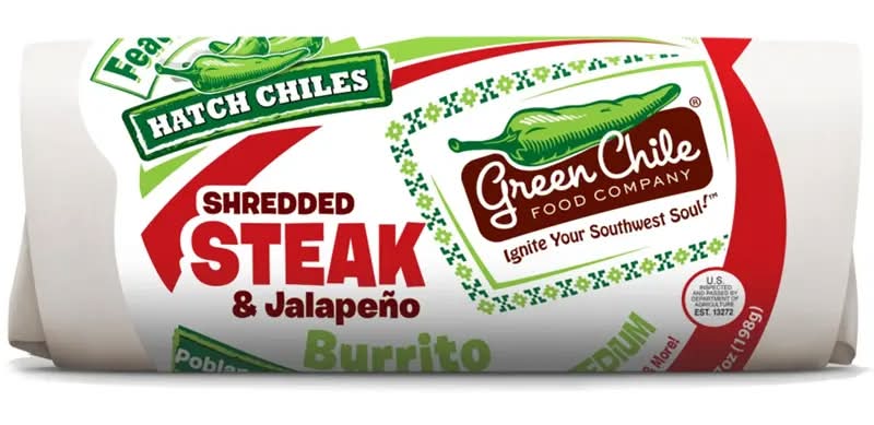 Green Chile Shredded Steak & Jalapeno Burrito