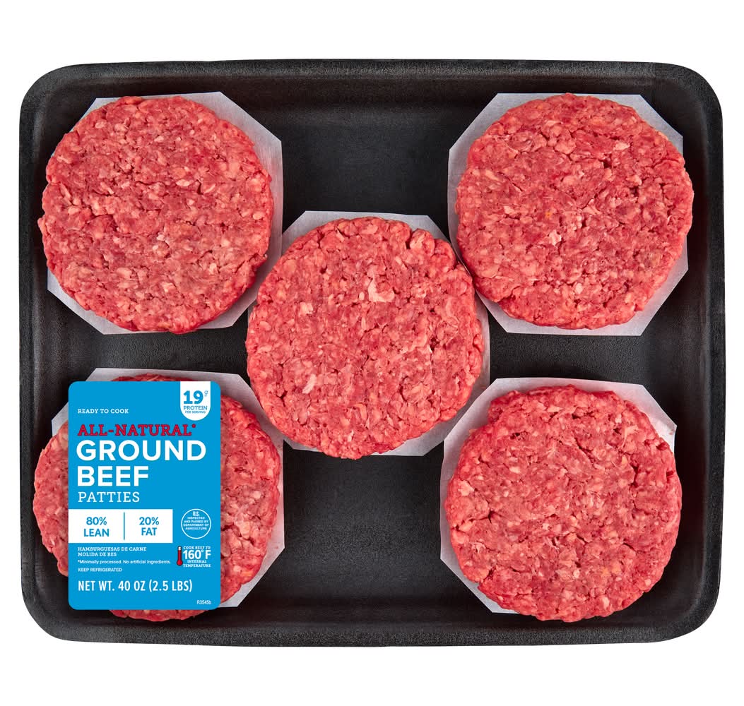 ibp Trusted Excellence All Natural Ground Beef Patties (40 oz)