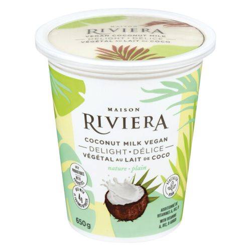 Riviera lait de coco nature vegan delight (650 g) - plain coconut milk vegan delight (650 g)