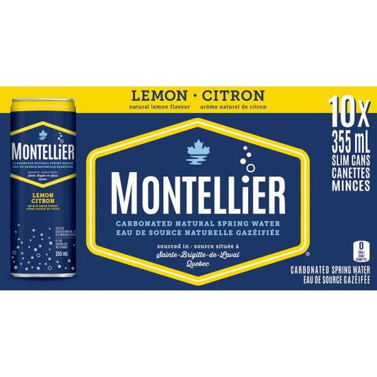 Montellier Carbonated Mineral Water With Natural Lemon (10 x 355 ml)