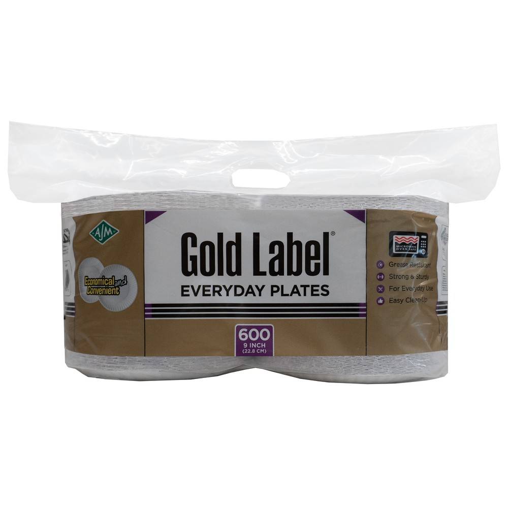 AJM Gold Label Everyday Paper Plates 9-inch (2 pack)