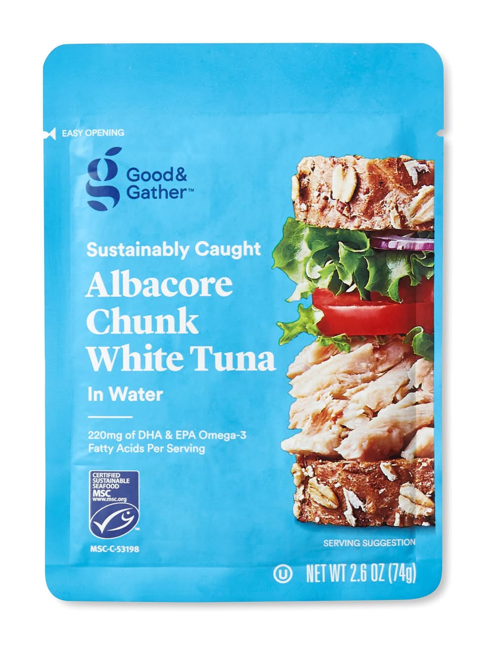 Good & Gather Albacore Chunk White Tuna in Water, Lemon - Pepper (2.6 oz)