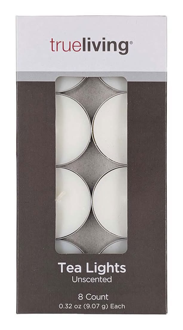 True Living Unscented Tea Lights Candles (10 x 0.35 oz)