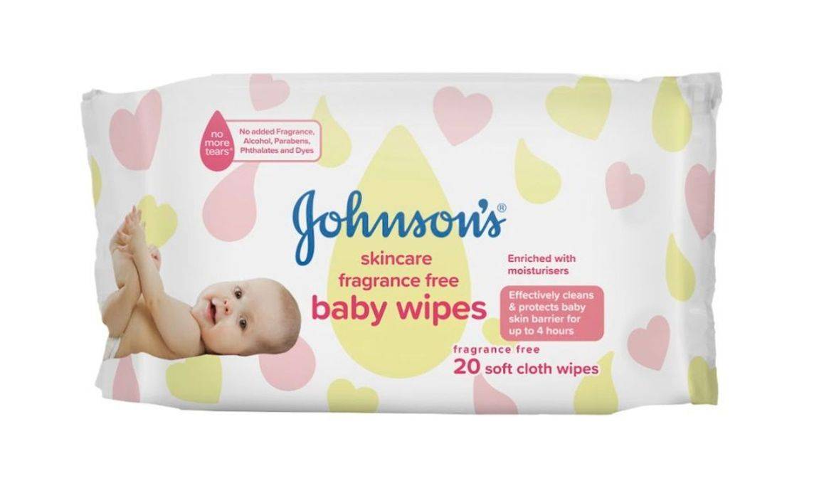 Johnsons Baby Frangrance Free Travel Wipes 20 Wipes