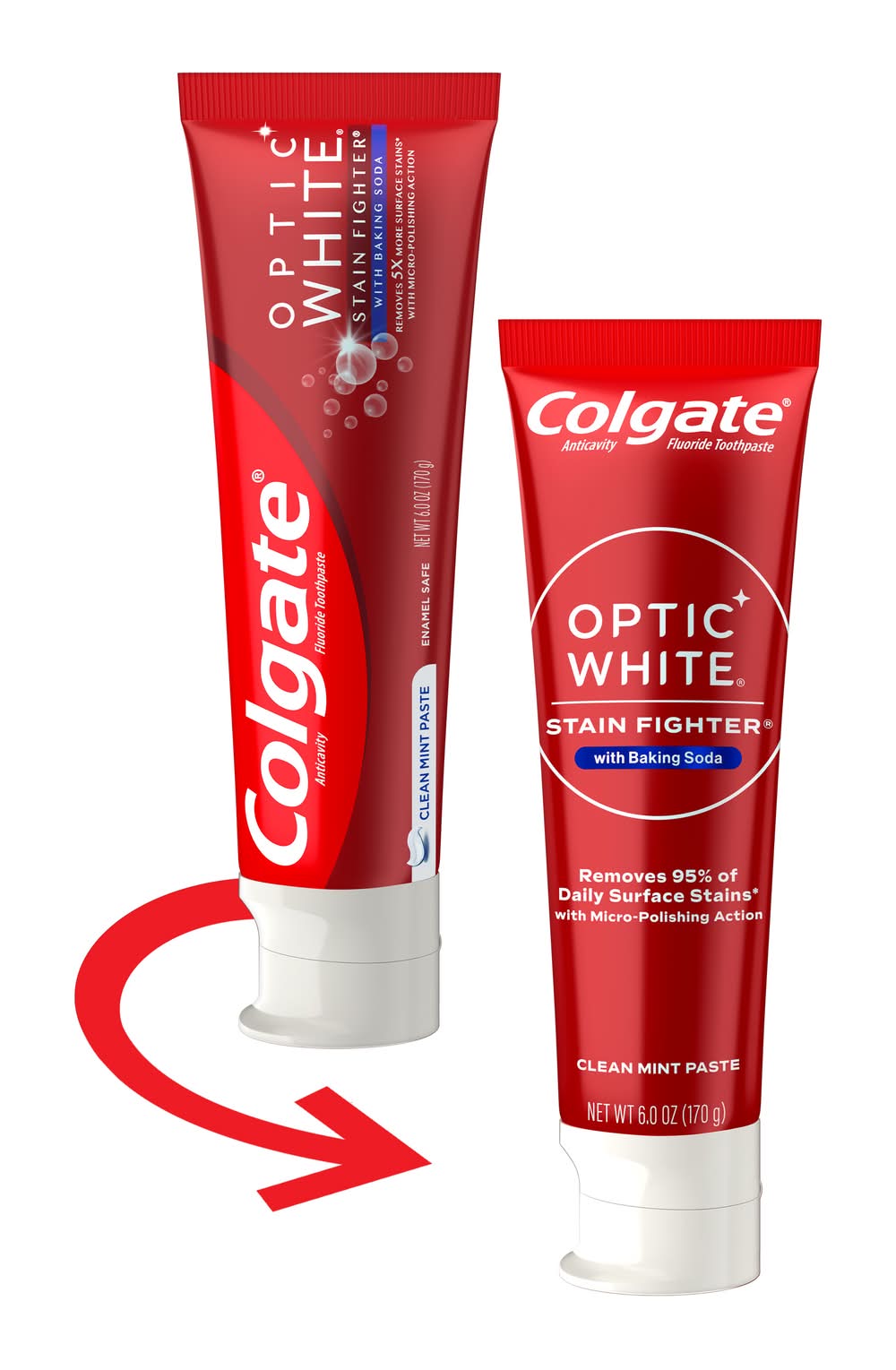 Colgate Optic White Stain Fighter With Baking Soda Clean Mint Toothpaste (6 oz)