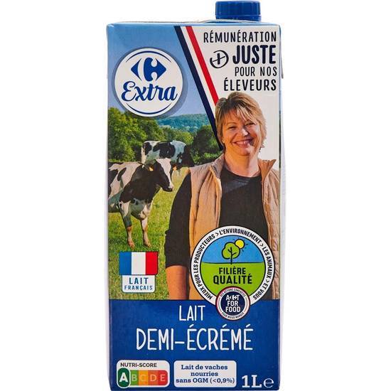 Carrefour Extra - Lait demi écrémé (1 L)