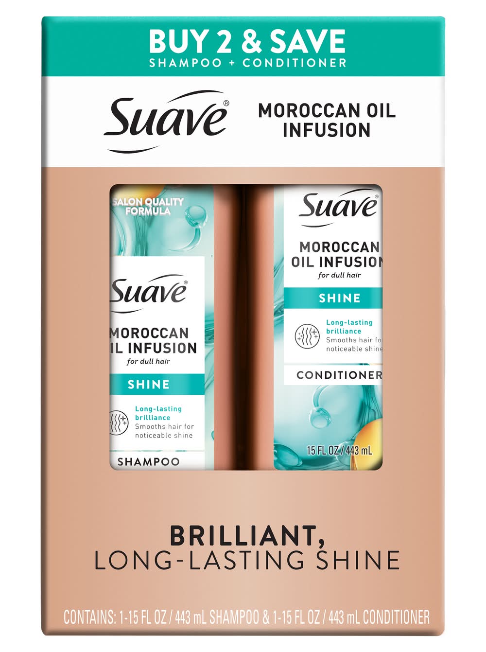Suave Moroccan Oil Infusion Shampoo & Conditioner (2 x 15 fl oz)