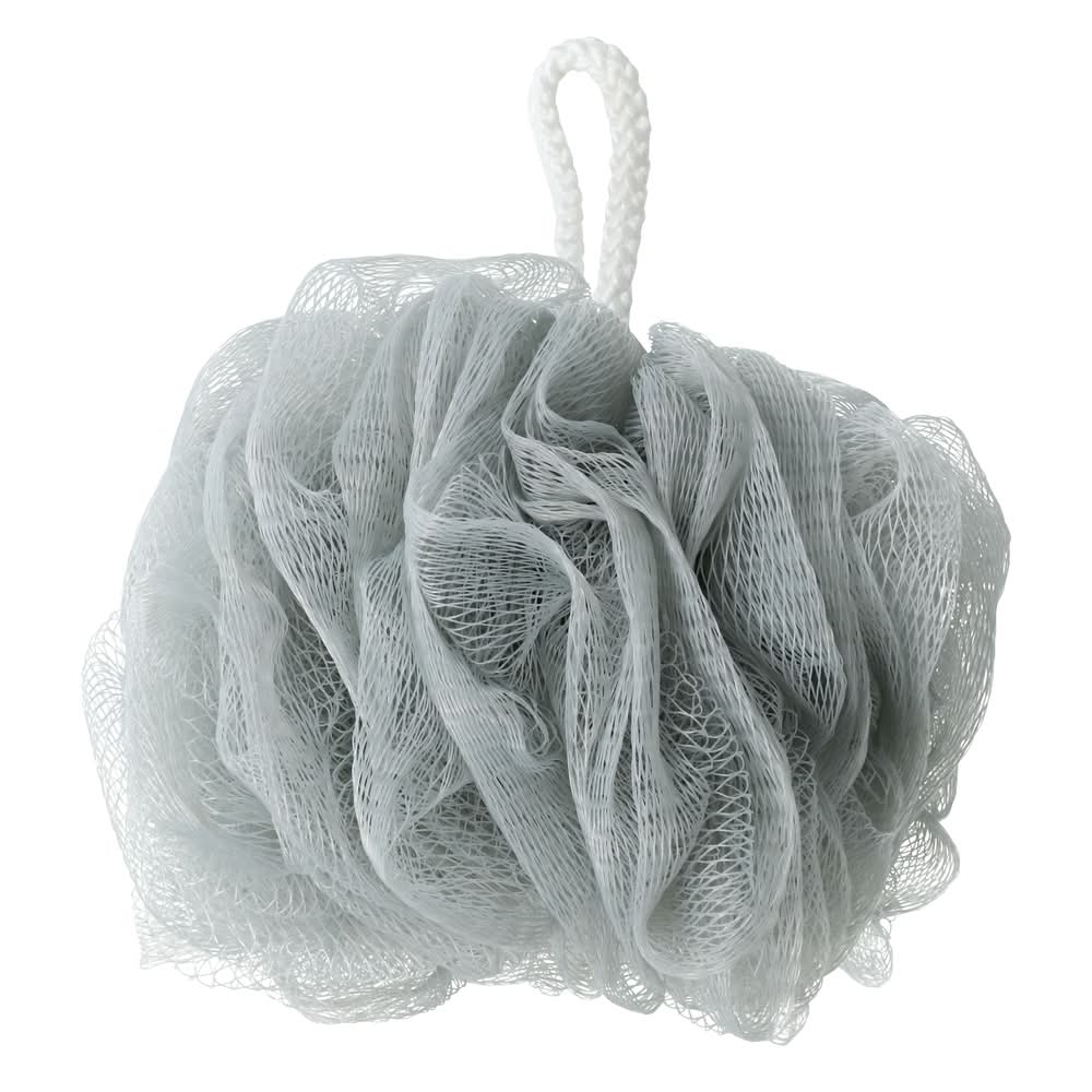 Bath & Shower Mesh Pouf 5.1in Grey