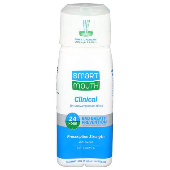 Smart Mouth Zinc Activated Clinical Clean Mint Breath Rinse