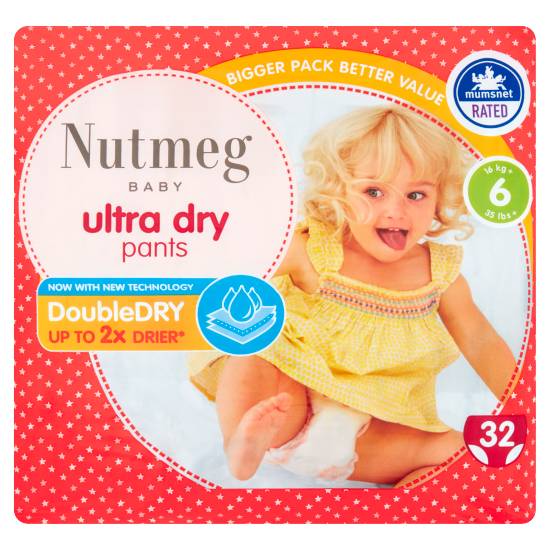 Nutmeg Size 6, Baby Ultra Dry Pants (32 pack)