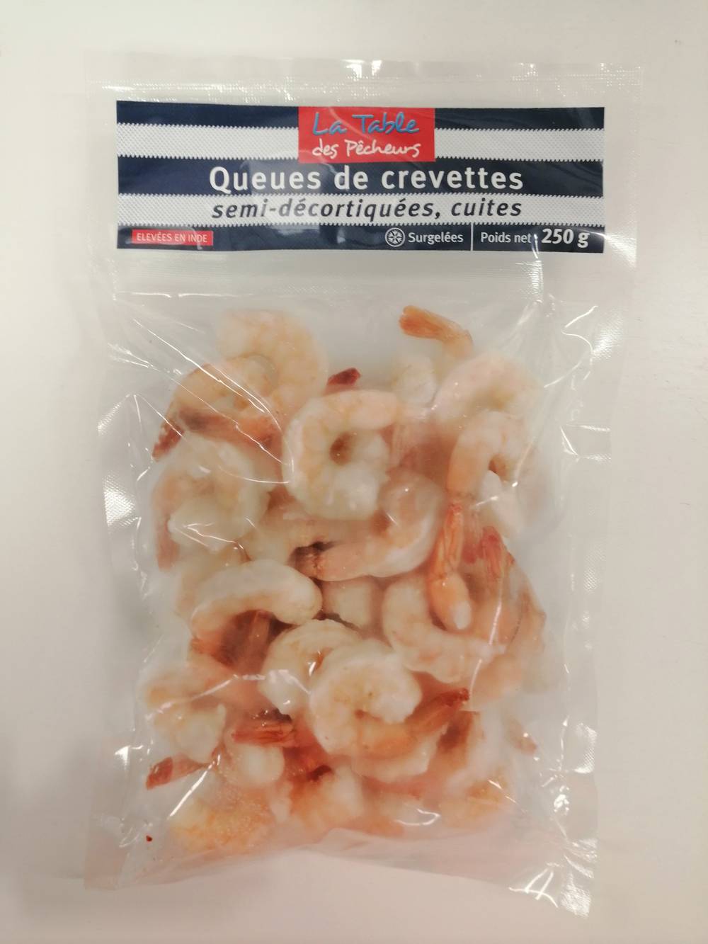 La Table des Pêcheurs - Queues crevettes semi décortiquées cuites surgelées (250g)