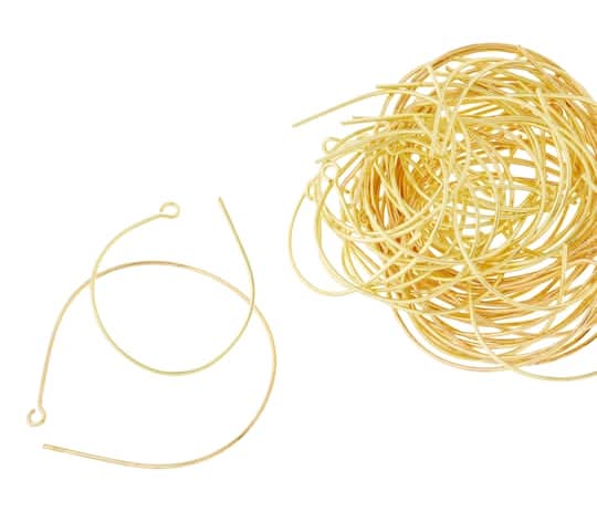 Bead Landing Hoop Earring Wires, Gold (60 ct)