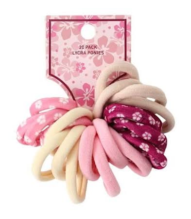 Lycra Ponies 20-Pack Pink Hibiscus