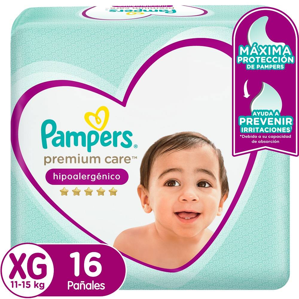 Pampers · Pañal premium care xg (16 un)