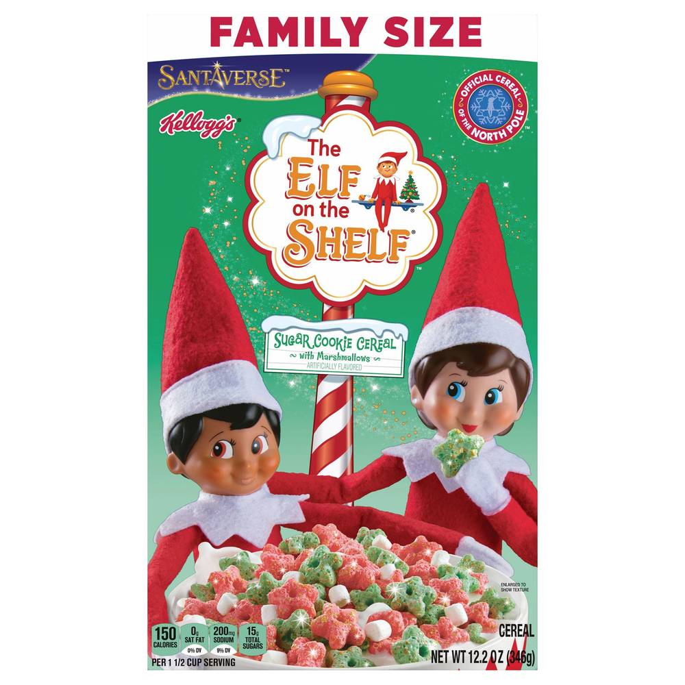 Kellogg's The Elf on the Shelf Family Size Sugar Cookie Cereal With Marshmallows (12.2 oz)