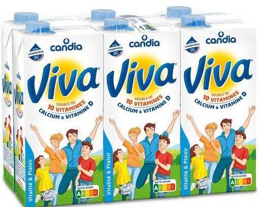 Lait Viva UHT Vitaminé 6 x 1 L - CANDIA