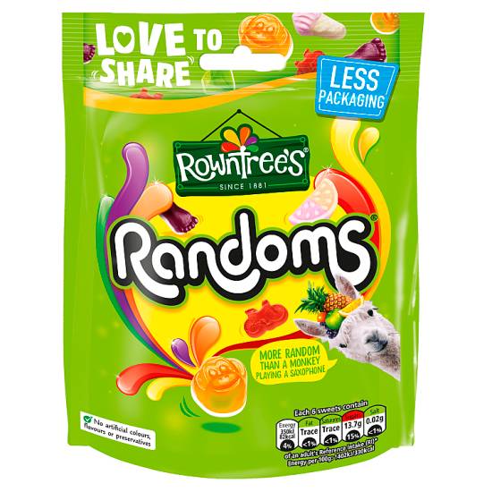 Rowntree's Assorted Fruit, Randoms Sweets Sharing Bag (150g)