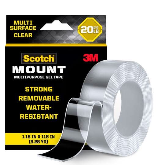 Scotch-Mount Multipurpose Double Sided Gel Tape, 1.18x118 in