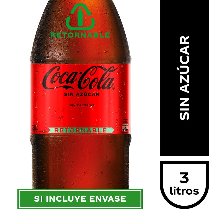 Coca-Cola · Sin azúcar retornable (3000 ml)