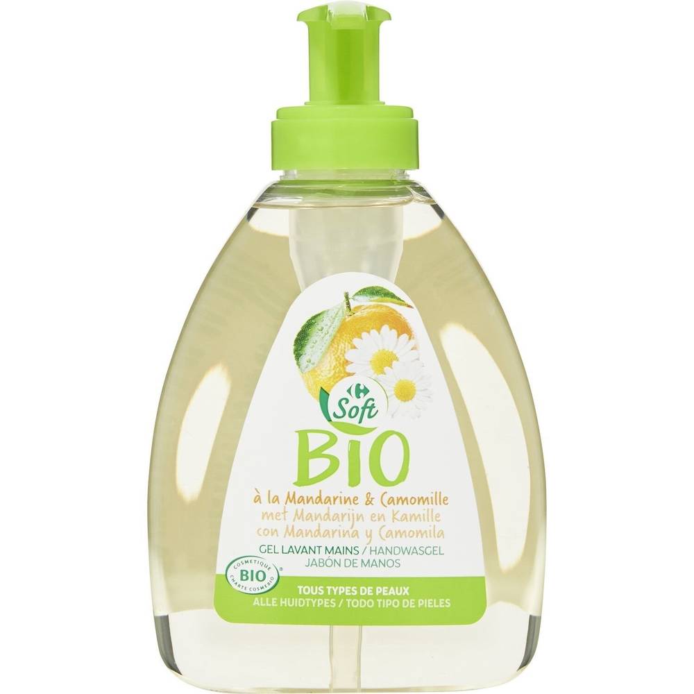 Carrefour Soft Bio - Gel lavant mains mandarine et camomille (300ml)