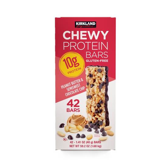 Kirkland Signature Peanut Butter Chocolate Chip Chewy Protein Bar (42 ct)