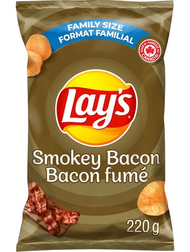 Lay's croustilles assaisonnées - seasoned potato chips (bacon fumé)