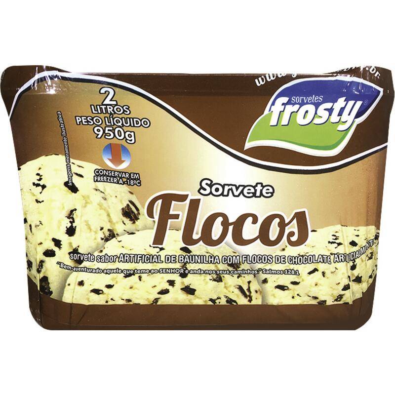 Frosty sorvete sabor flocos (2l)