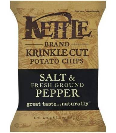 Kettle Krinkle Cut Potato Chips Salt & Pepper 2oz Bag