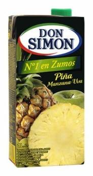 Zumo de piña,manzana y uva Don Simón brik 1 l.