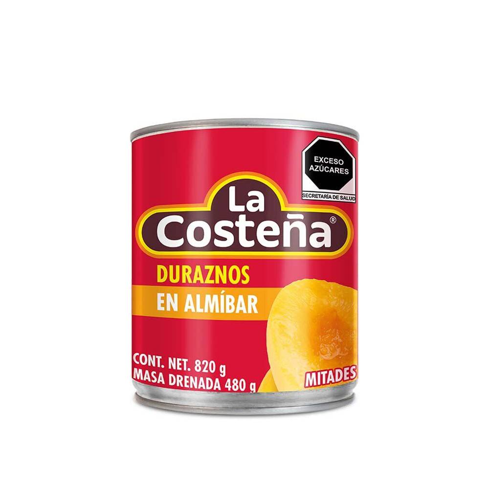 La costeña duraznos en almíbar (lata 820 g)