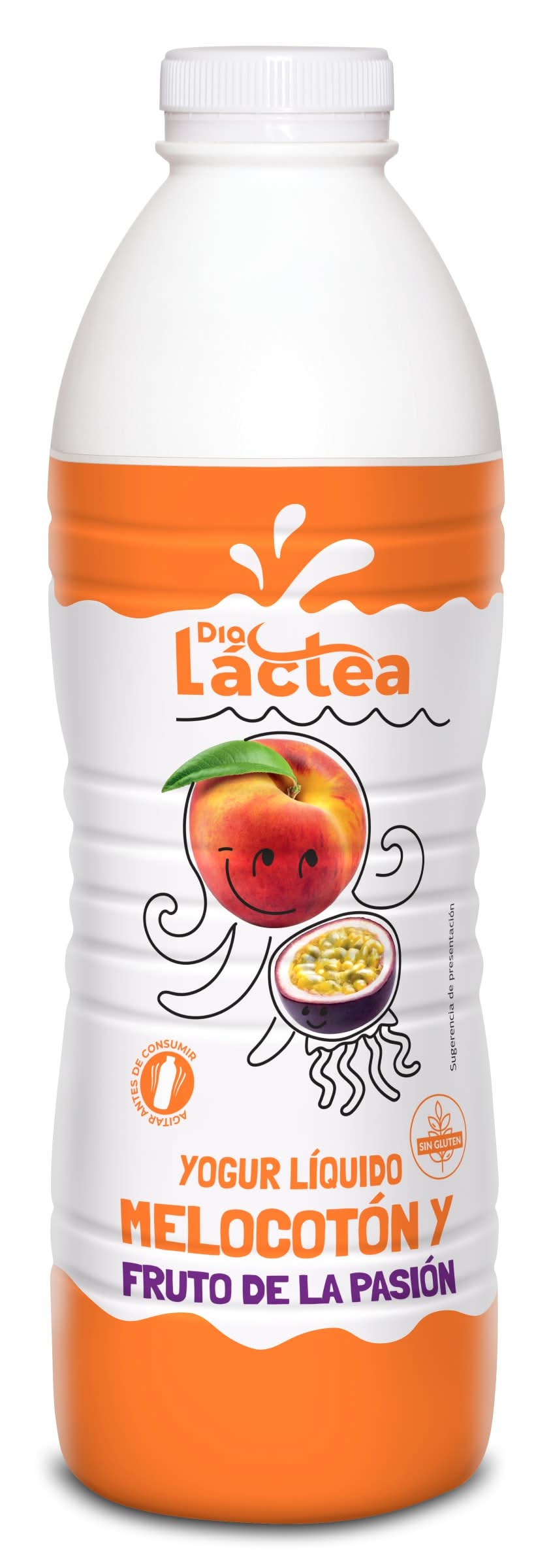 Yogur Líquido Sabor Melocotón Y Fruto De La Pasión Dia Láctea Botella 1 Kg