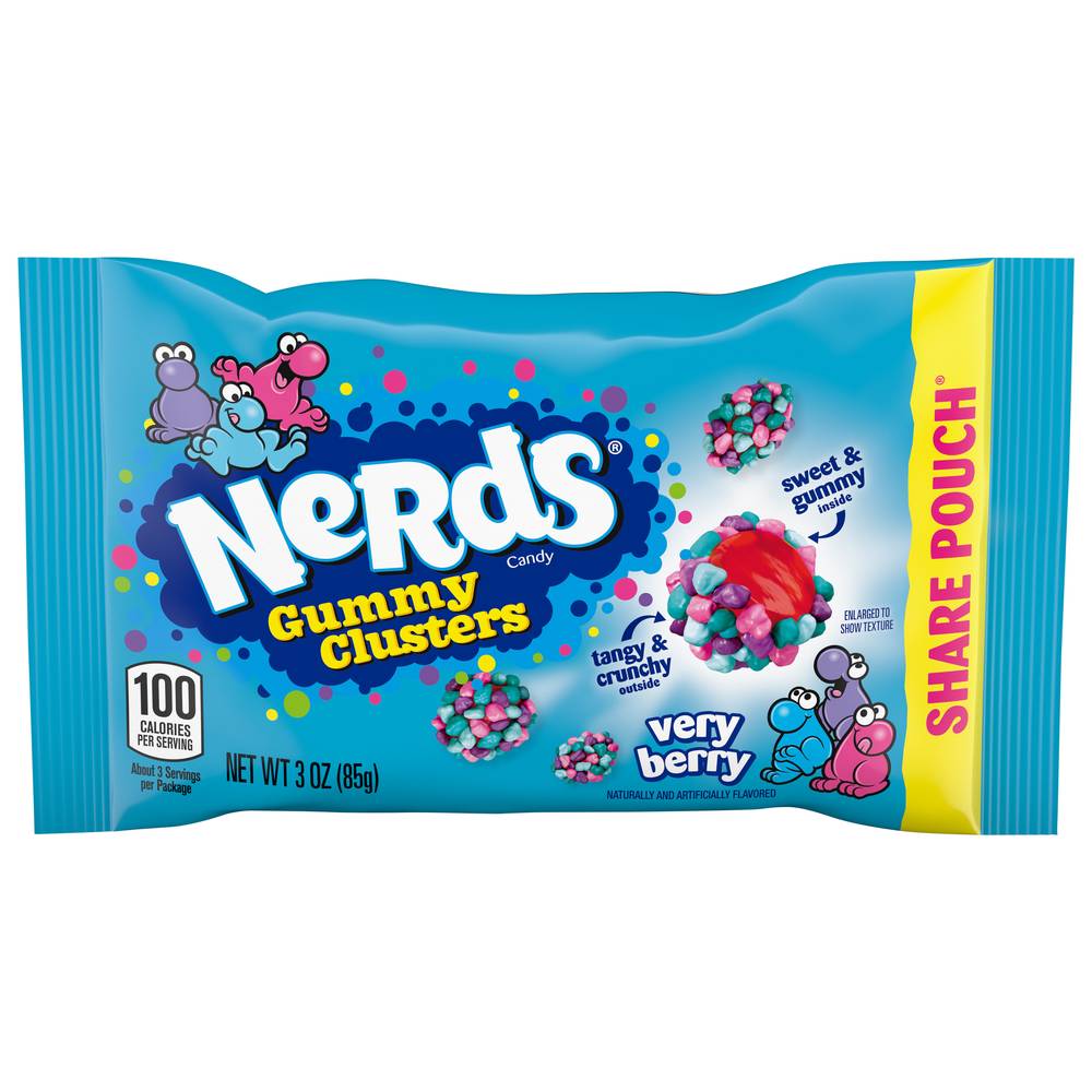 Nerds Share Pouch Gummy Clusters Candy, Very Berry (3 oz)