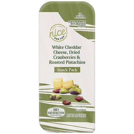 Nice! White Cheddar Cheese Dried Cranberries & Roasted Pistachios Snack pack