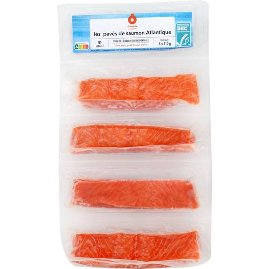 Pavé de saumon Atlantique surgelé origine Norvège Franprix 4x100g