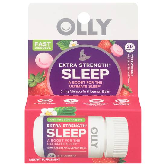 Olly Extra Strength Sleep Fast Dissolve Tablets (strawberry)