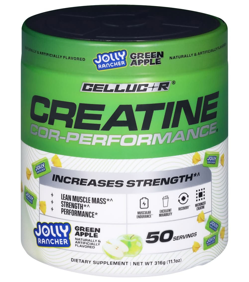 Cellucor Cor-Performance Creatine Powder, Jolly Rancher Green Apple (11.1 oz)