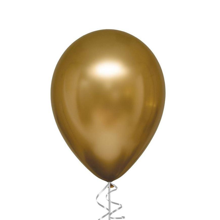 Uninflated Gold Metallic Satin Luxe Latex Balloon, 12in