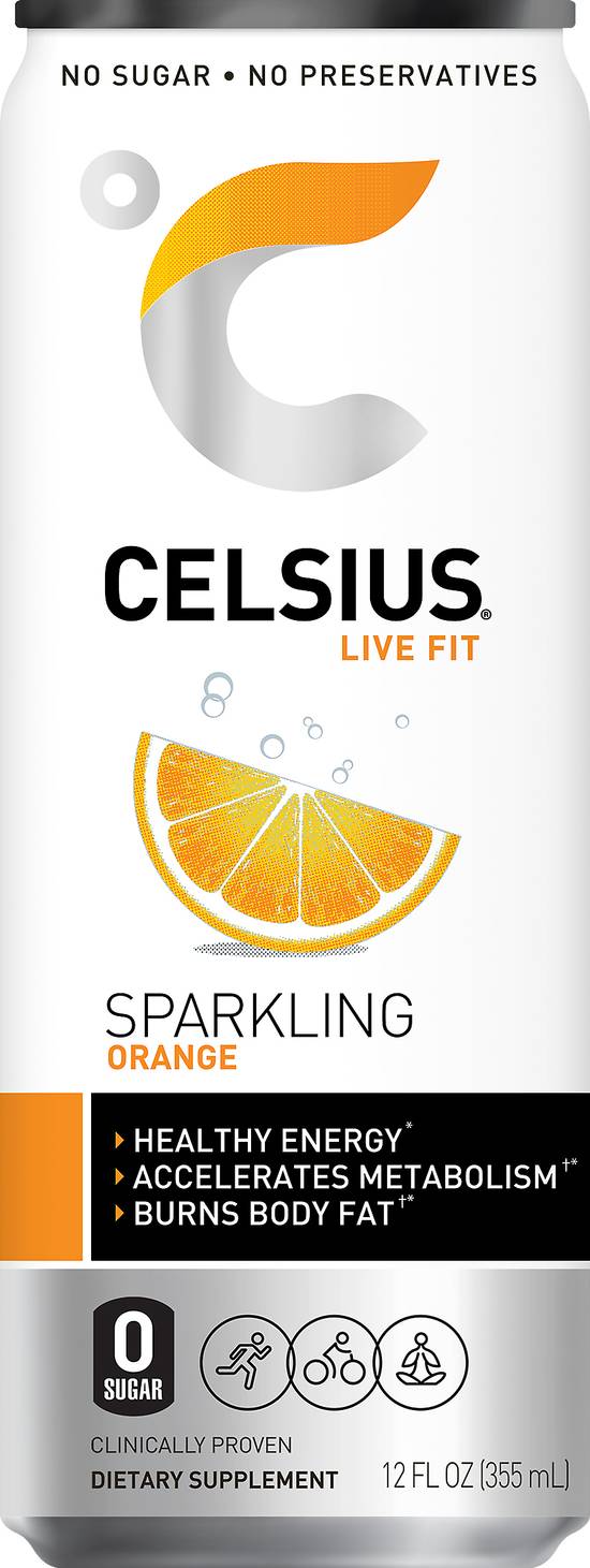 Celsius Live Fit Sparkling Orange Energy Drink (12 fl oz)