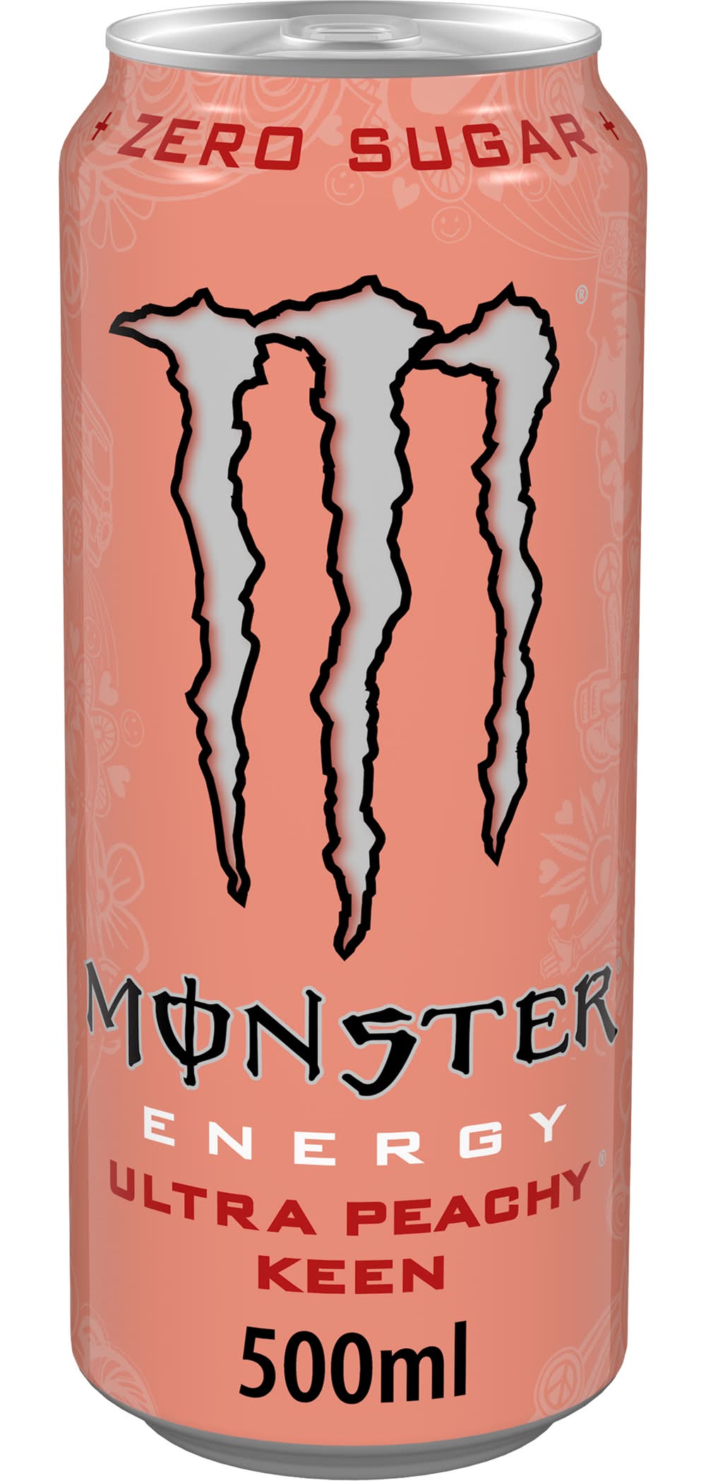 Monster Energy - Boisson énergisante sans sucre, ultra peachy keen (500ml)