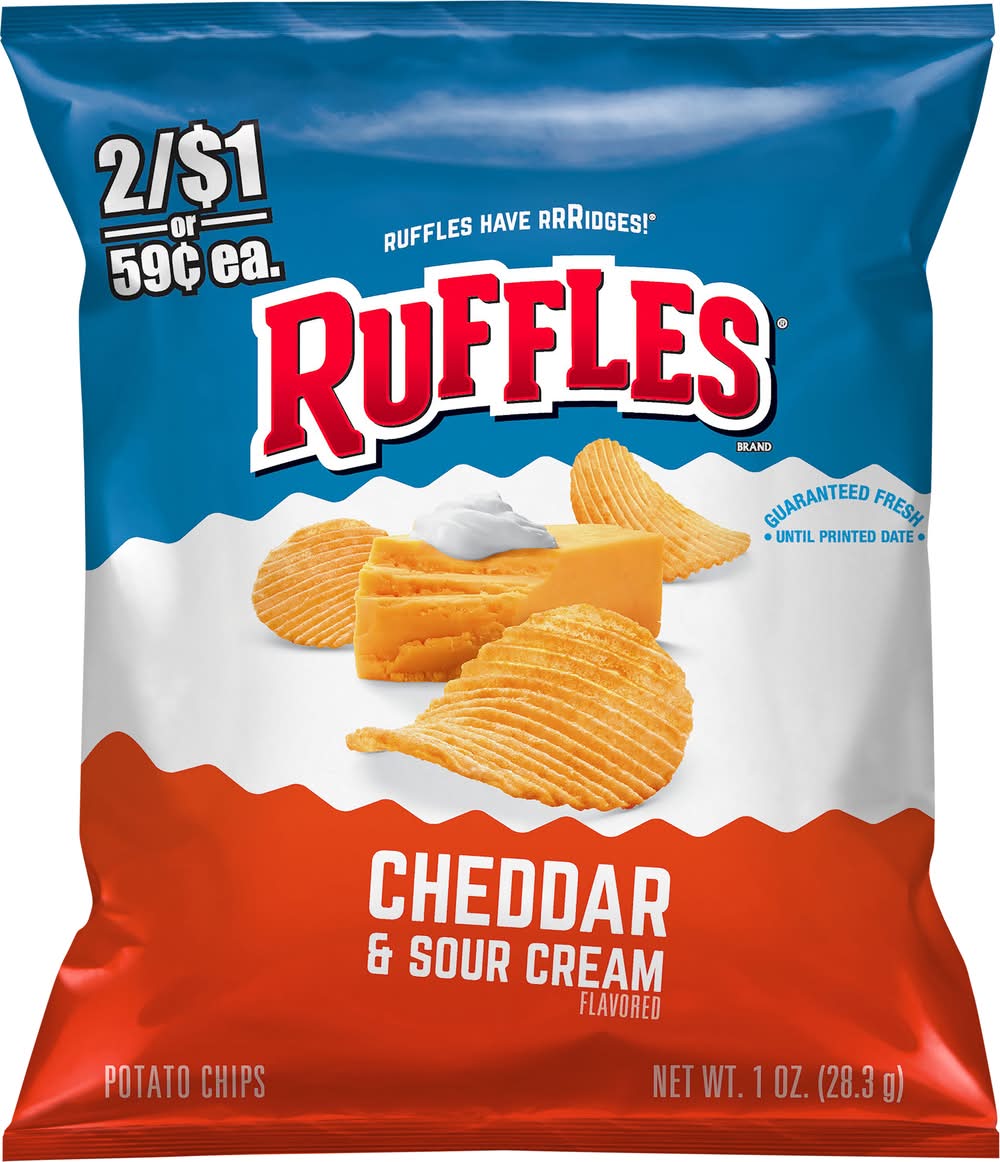 Ruffles Potato Chips, Cheddar & Sour Cream (1 oz)