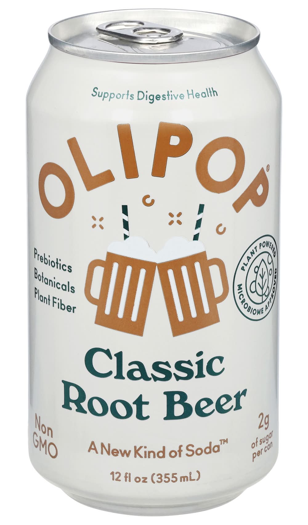 Olipop Prebiotic Soda, Classic Root Beer (12 fl oz)