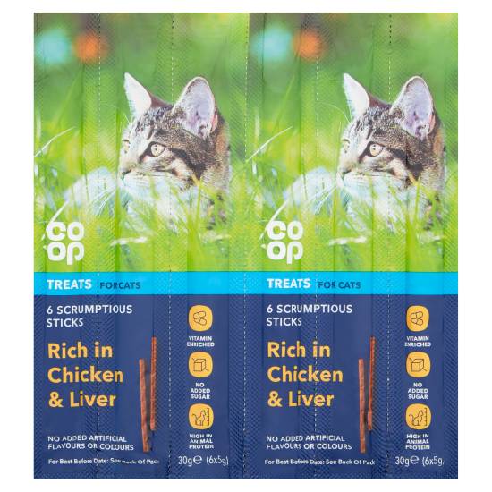 Co-op Chicken - Liver, Scrumptious Sticks Treats For Cats (6 pack)