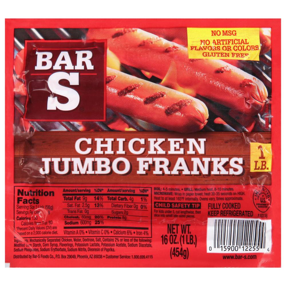 Bar-S Jumbo Chicken Franks (1 lbs)