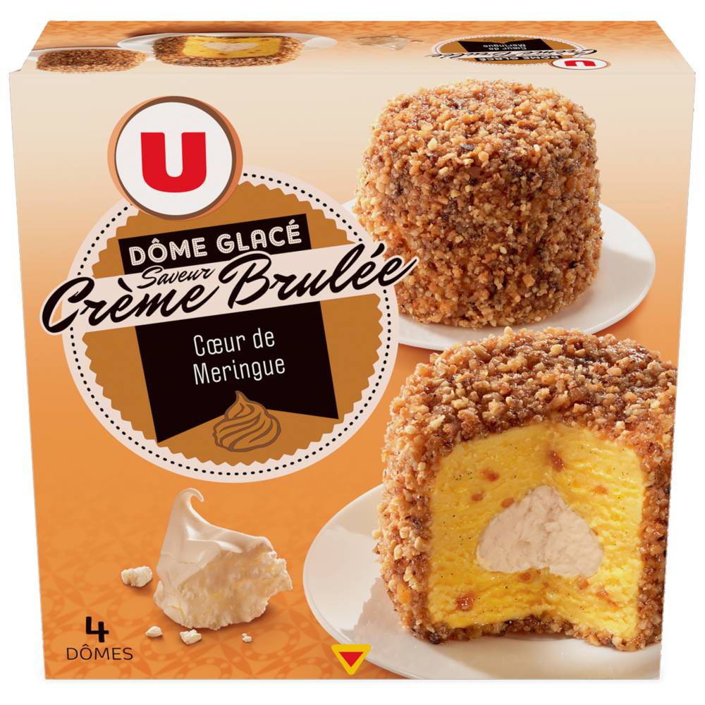 Les Produits U - U dômes glace meringue crème brûlée  (4 pièces)