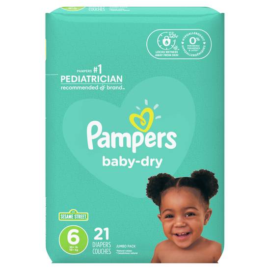 Pampers Baby-Dry Diapers Size 6 (21 ct)