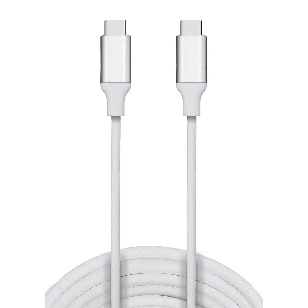 PowerXcel Type C Type C Ultra Durable Charge and Sync Cable, White